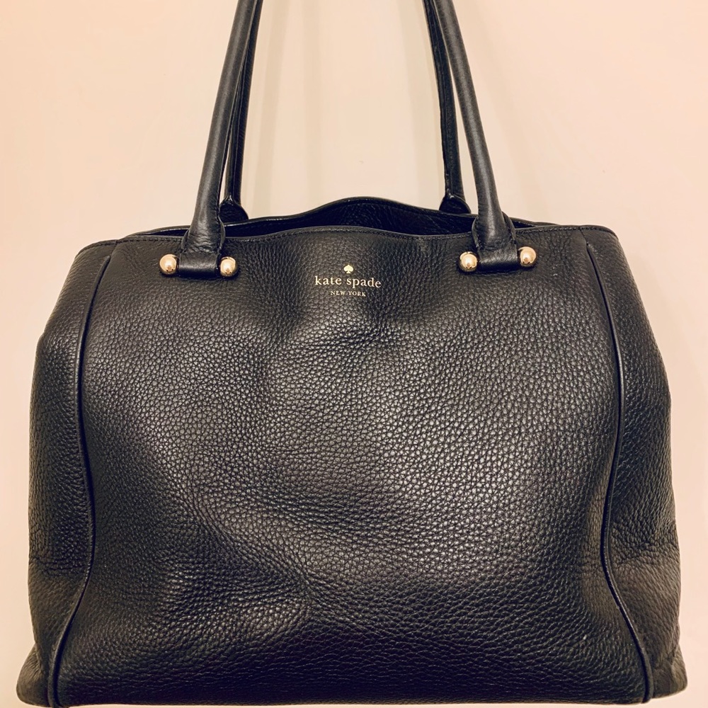 Kate Spade Black Pebbled Leather Large Tote